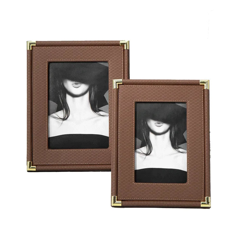 Minimalistischer Leder Bilderrahmen – Stilvoller Desktop Fotorahmen für Moderne Wohn Dekoration Kaufschwan® Braun 10.2x15.2cm 6Inch