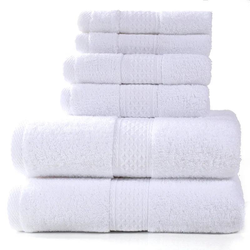 6-teiliges / 3-teiliges Baumwoll Handtuch Set – Luxuriös Bestickt mit Spitze | Bade-, Hand- & Gesichtstücher in 17 Farben, Schnell Trocknend Kaufschwan®