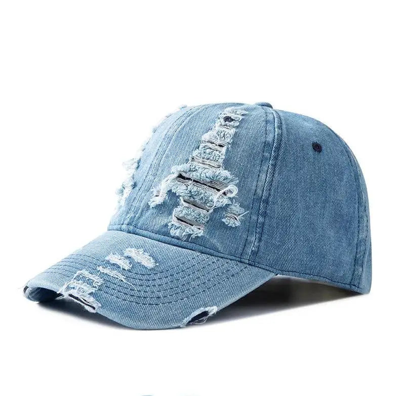 Baseballkappe aus Gewaschenem Denim | Vintage Snapback Kappe für Damen & Herren | Atmungsaktive Verstellbare Sonnenkappe für Frühling & Sommer Kaufschwan®