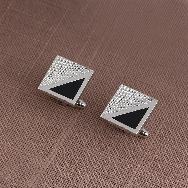 Französische Herren Manschettenknöpfe – Quadratisches Streifen-Design | Elegante Luxus Manschetten für Business, Hochzeit & Abendgarderobe Kaufschwan®