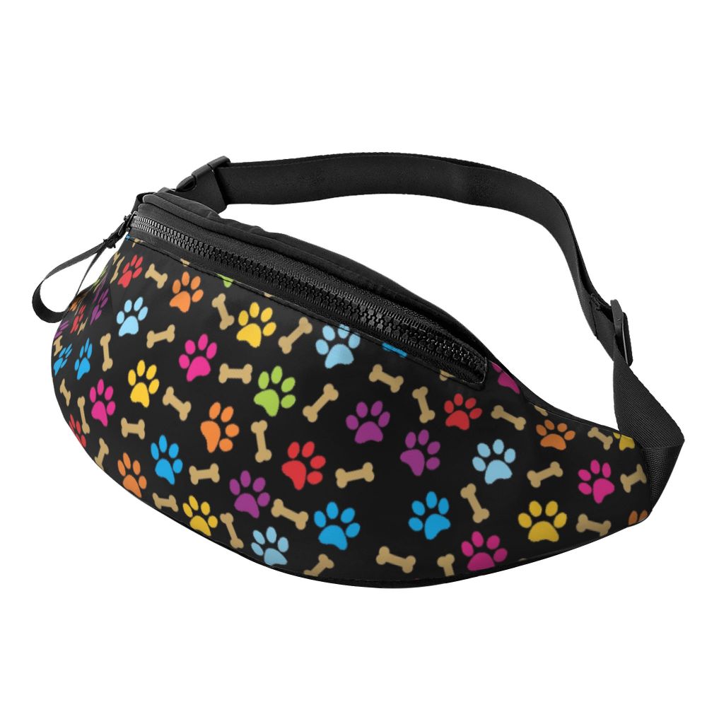 Hundepfoten Muster Gürteltasche – Unisex Crossbody Hüfttasche | Reisetasche für Handy & Geldbörse Damen & Herren Kaufschwan®