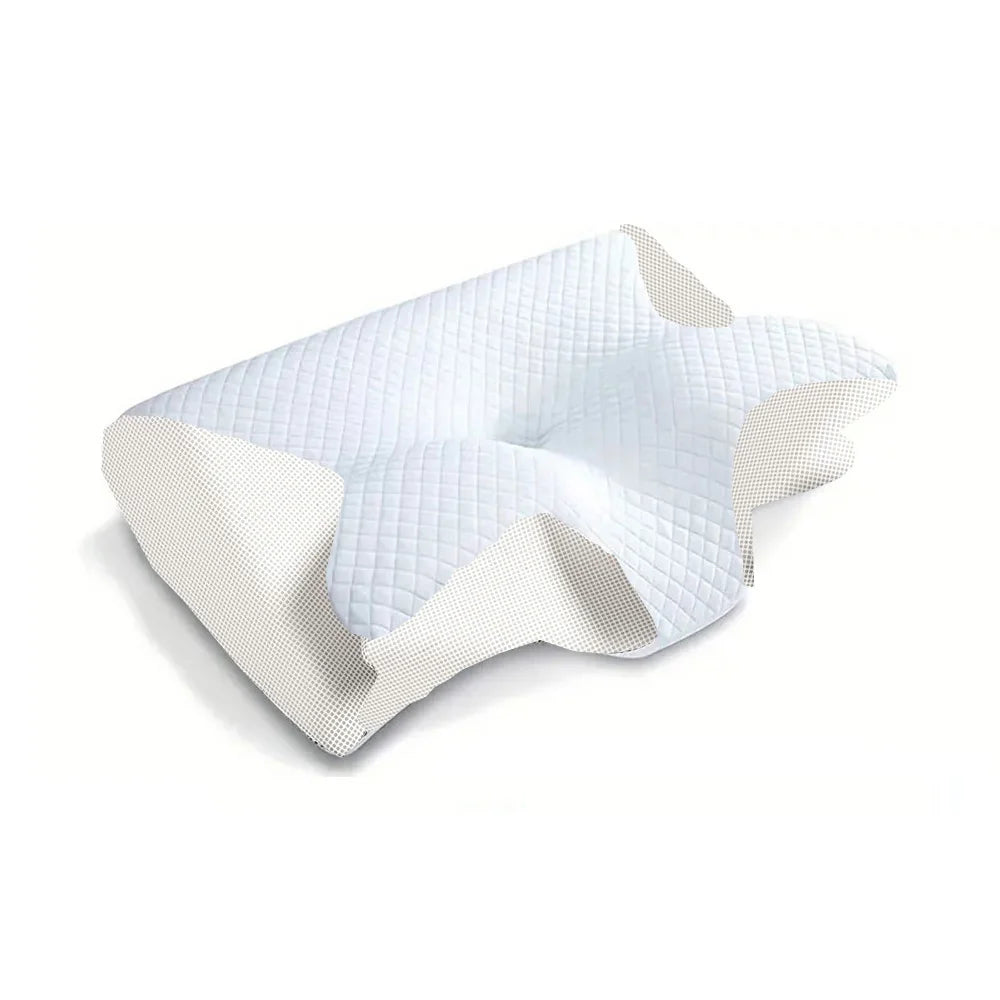 Memory Foam Nackenstützkissen – 2-in-1 Ergonomisches Orthopädisches Kissen mit Kontur für Nackenschmerzen Kaufschwan® Beige