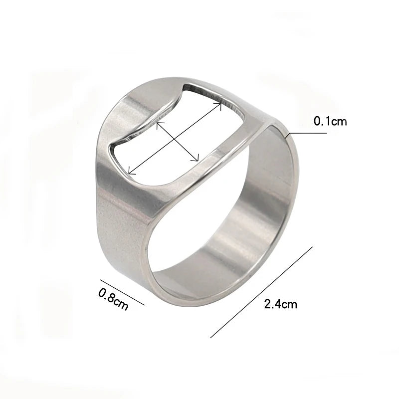 Flaschenöffner Ring – Edelstahl Finger Ring Bieröffner Gadget Kaufschwan®