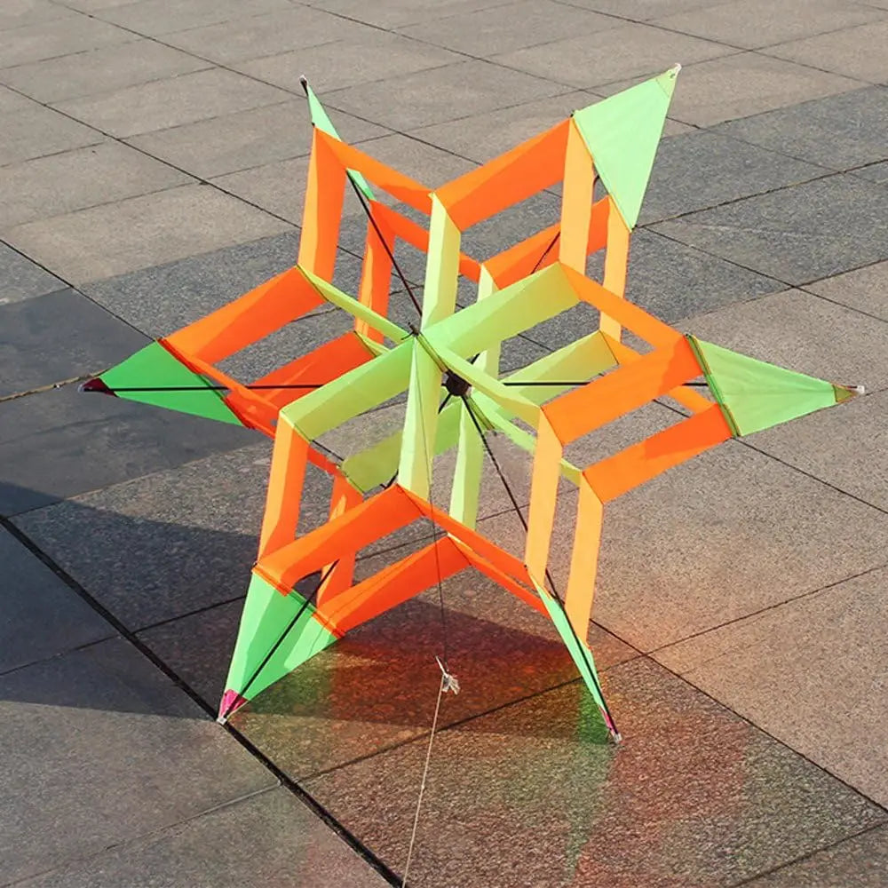 Bunter 3D-Blumendrachen – Leicht zu Fliegender Kinderdrachen mit Handgriff und Schnur für Freizeit im Freien Kaufschwan®