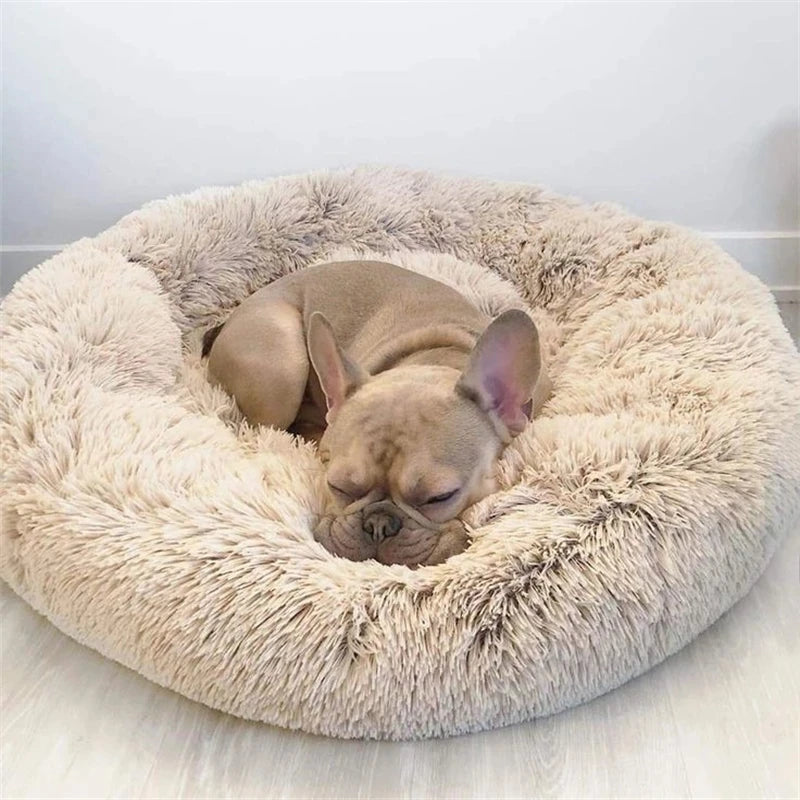 Rundes Plüsch Haustierbett – Weiches Warmes Hund- und Katzenbett Kaufschwan®
