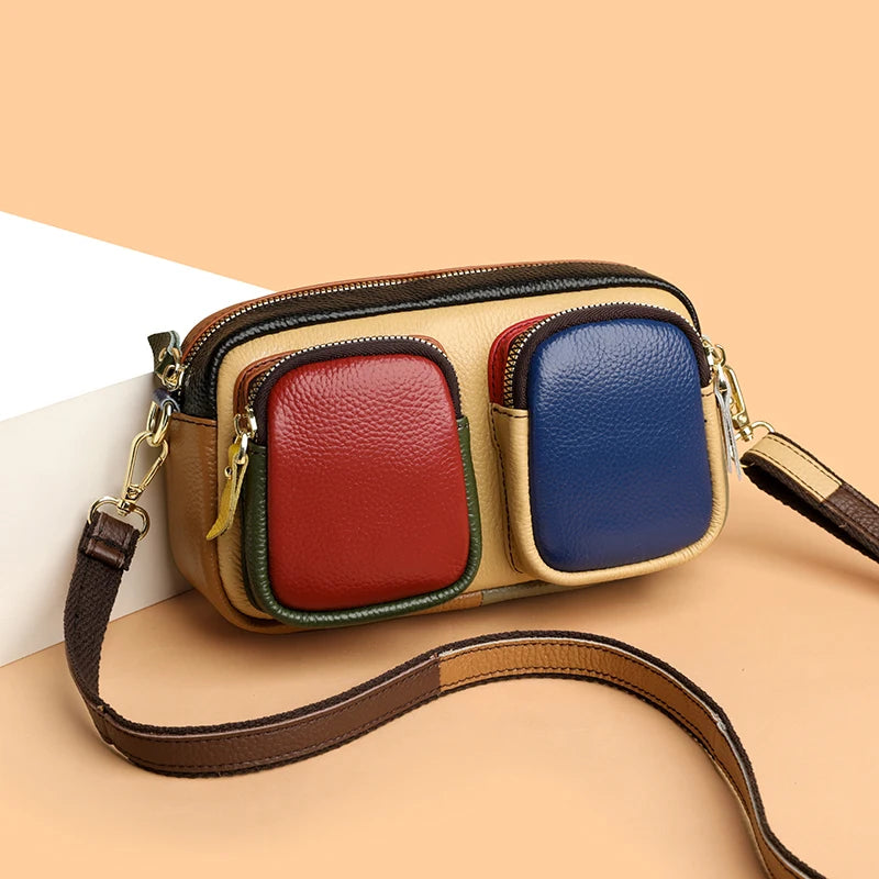 Hochwertige Leder Messenger Bag – Luxus Damen Schulter Handtasche mit Mehreren Fächern & Modische Geldbörse Kaufschwan®
