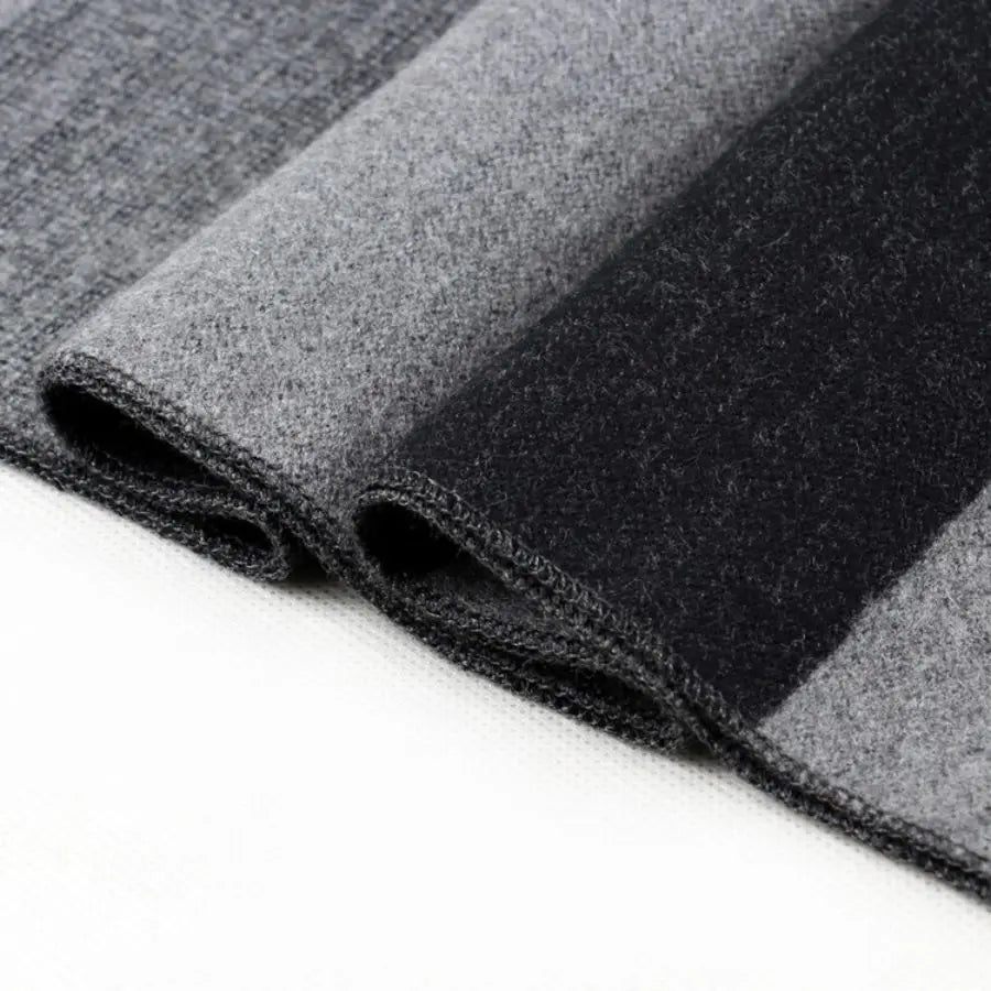 Winterschal für Herren | Karo Streifen & Paisley Jacquard | Beidseitiger Kaschmir-Imitat Halswärmer – Warm & Winddicht Kaufschwan®