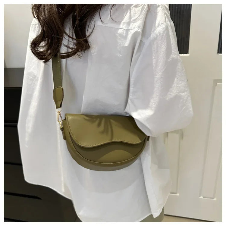 Damen Vintage Doppelriemen Schultertasche – Einfarbige PU Leder Crossbody Handtasche & Geldbörse Kaufschwan®