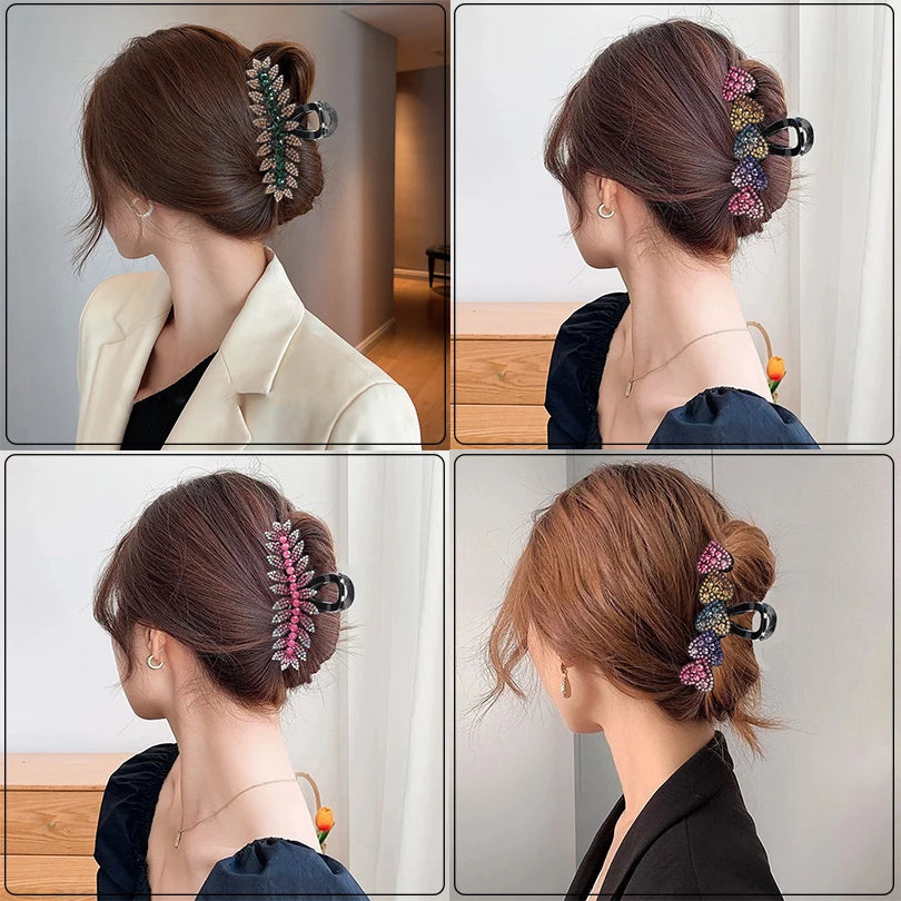 Haarklammer mit Glitzer & Strass – Vintage Herzförmige Kristall-Haarspange für Damen Kaufschwan®