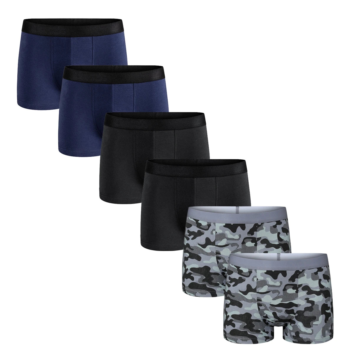 6er-Pack Herren Boxershorts Baumwolle – Luxus Unterwäsche Set | Bequeme Shorts & Unterhosen für Männer Kaufschwan® 6er Set 5 S