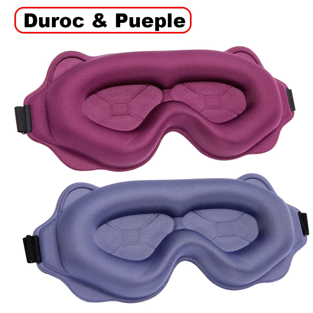 Schlafmaske Augenklappe | Leichte Reise-Augenmaske | Tragbare 3D Schlafmaske für Nacht & Entspannung Kaufschwan® Lila und Kamel
