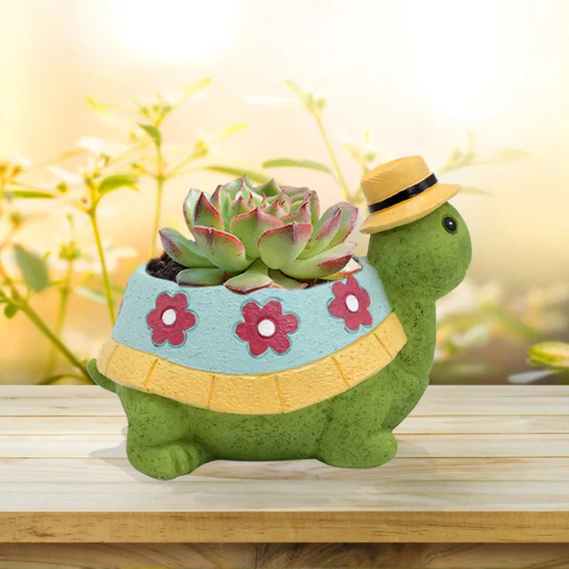 Cartoon Tier Sukkulenten Blumentopf – Niedlicher Schildkröten Pflanztopf | Desktop Wohndeko Ornament Garten Pflanzgefäß Kaufschwan®