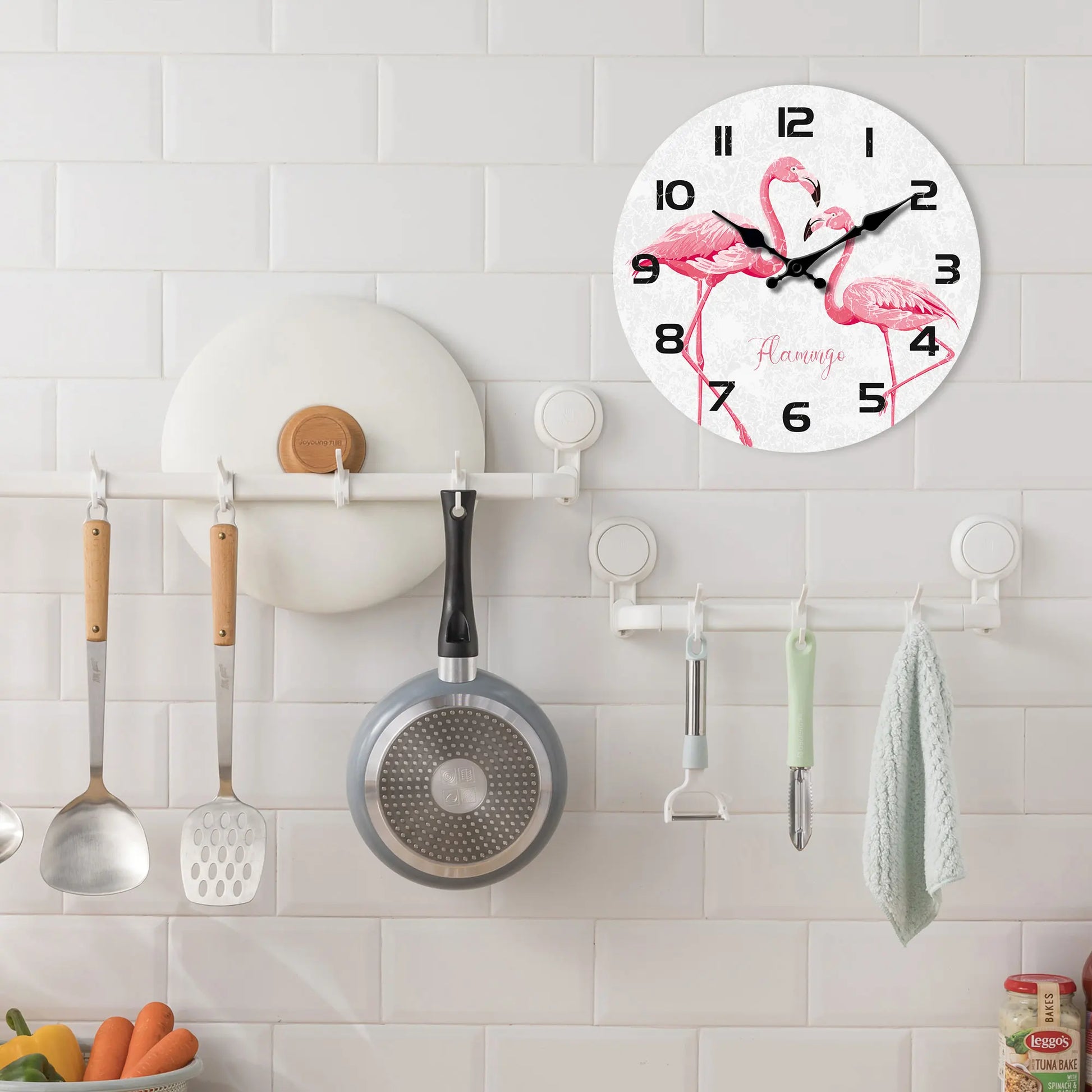 Rosa Flamingo Holz Wanduhr – Leise Quarz Deko Uhr Kaufschwan®