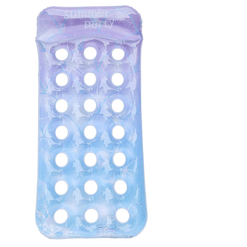 Aufblasbares Schwimmbett – Wasserhängematte & Poolliege für Erwachsene | Schwimmring & Luftmatratze für Pool & Strand Kaufschwan® Blau-2