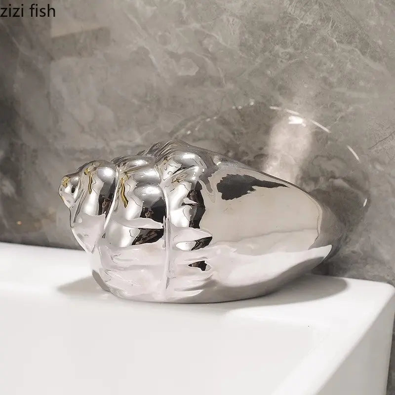 Muschel Keramik-Seifenschale – Stilvoller Seifenhalter mit Abflussdesign für Bad, Waschbecken oder Dusche Kaufschwan®