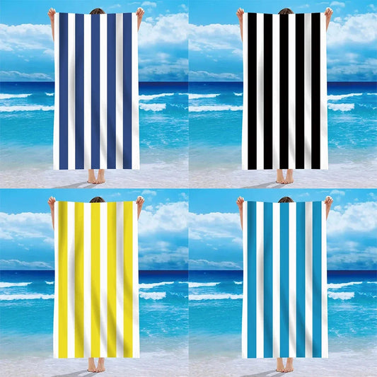 Mehrfarbige Gestreifte Strandtücher – Weiche & Saugfähige Handtücher für Strand, Bad & Pool | Bunte Sommer Handtücher für Sonnige Tage