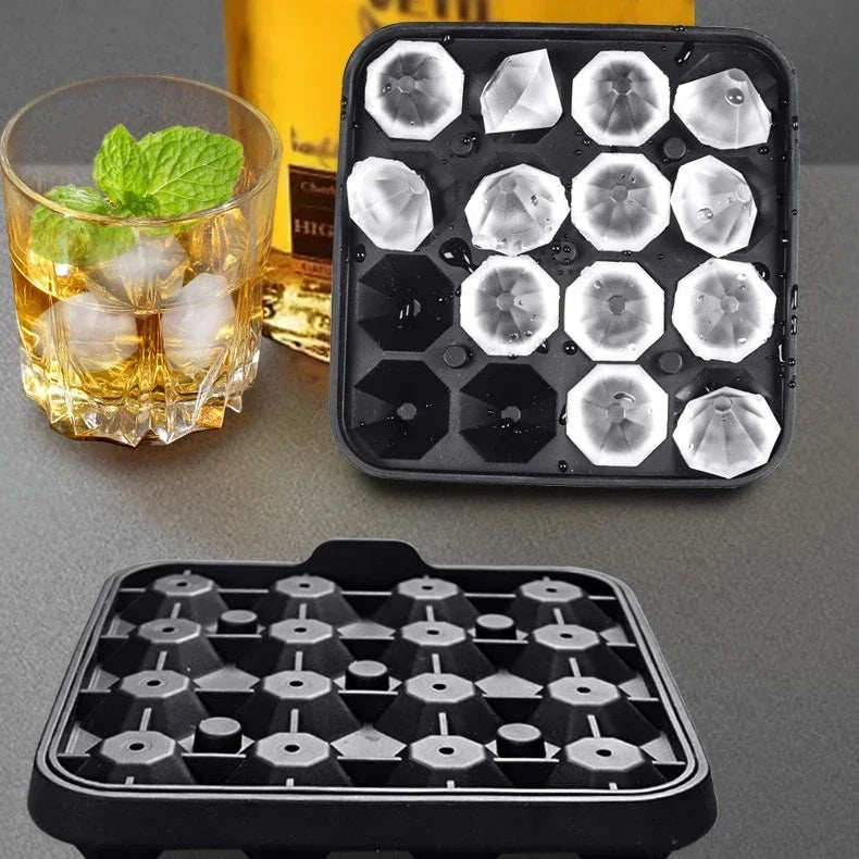 Diamant Eiswürfelform aus Silikon – 16 Elegante Eiswürfel für Whiskey, Cocktails & Getränke Kaufschwan®