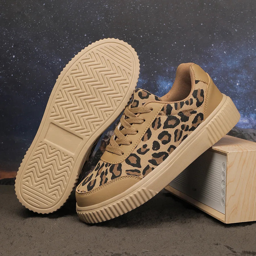 Frühling Damen Sneaker mit Leopardenmuster – Retro Chunky Casual Schuhe | Bequemes Flach-Design & Vielseitige Mode Kaufschwan®
