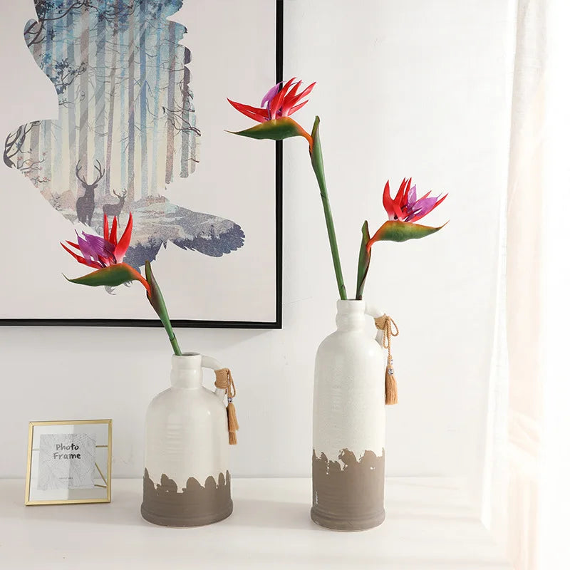 80cm Künstliche Paradiesvogelblume – Realistische Tropenpflanze für Wohnräume, Showroom & Innenraumdekoration Kaufschwan®