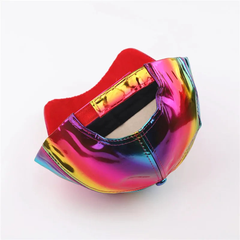 Unisex PU Rainbow Farbwechsel Baseballkappe | Fashion Erwachsenen Laser Hip Hop Kappe | Outdoor Freizeit Snapback Glänzende Party Kappe Kaufschwan®