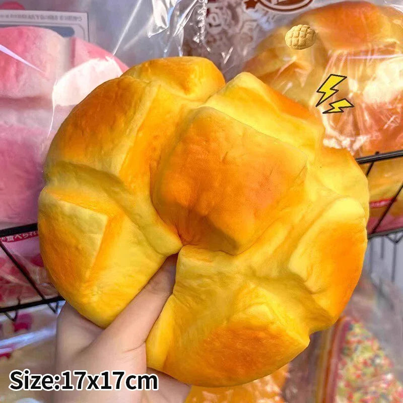 Buttertoast-Squishy – Weiches Langsam Rückfederndes Brot-Knautschspielzeug, Fidget- & Sensorikspielzeug für Entspannung, Deko & Geschenk Kaufschwan® Brötchen