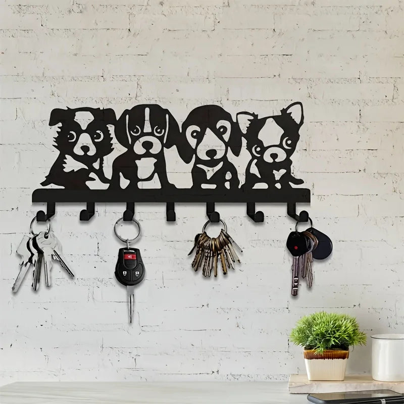 Eleganter Wandhaken im Hunde-Design – Künstlerische Wanddeko aus Metall | Einfach zu Montieren für Jacken, Hüte, Handtücher & Schlüssel