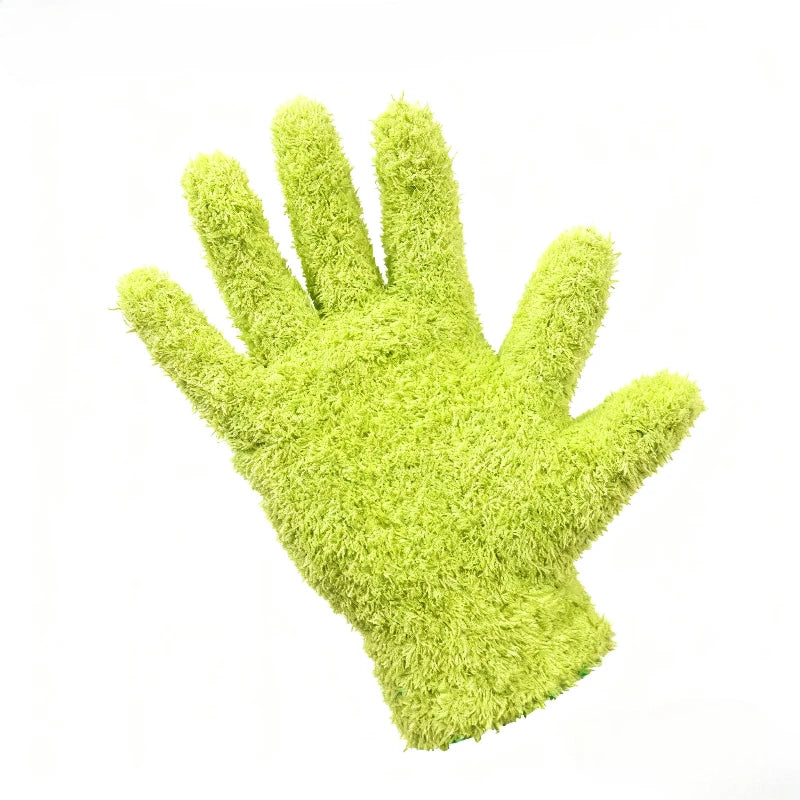 Mikrofaser Reinigungshandschuh Wiederverwendbar Staubentferner für Auto Fenster Haushalt Kaufschwan® Grün