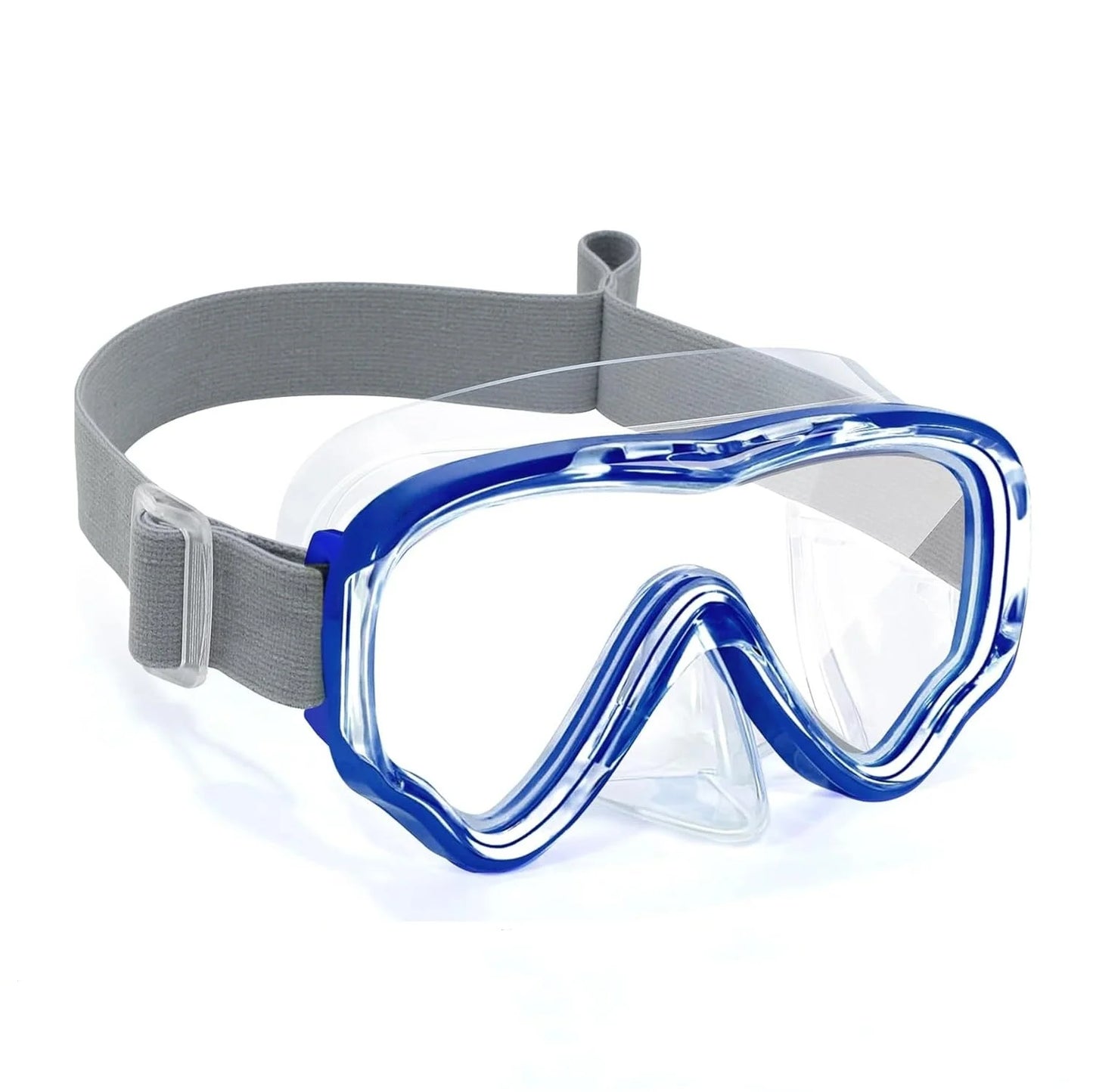 Kinder Schwimmbrille mit Nasenschutz | Elastischer Riemen | Anti-Beschlag & Bruchsichere Gläser | Tauchmaske für Kinder 3–14 Jahre Kaufschwan® Blau