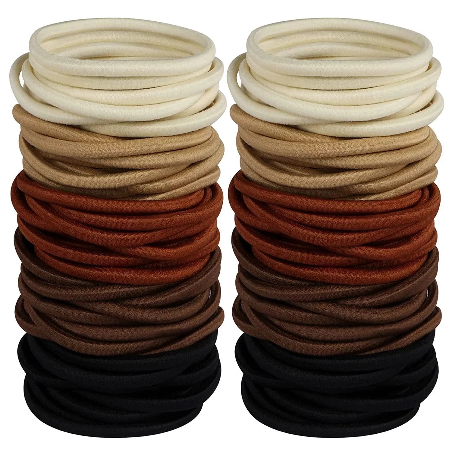 10/50 Stück 4mm Haarschonende Elastische Haargummis | Mixfarben & Schwarz Pferdeschwanzhalter für Damen, Herren, Mädchen & Jungen | Großpackung Kaufschwan® Set 6 10er Set