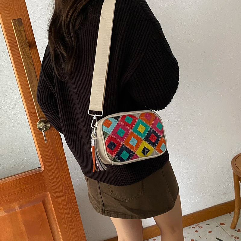 Kleine Bunte Ledertasche – Luxus Damen Handtasche, Crossbody & Schultertasche in Hochwertiger Verarbeitung Kaufschwan®