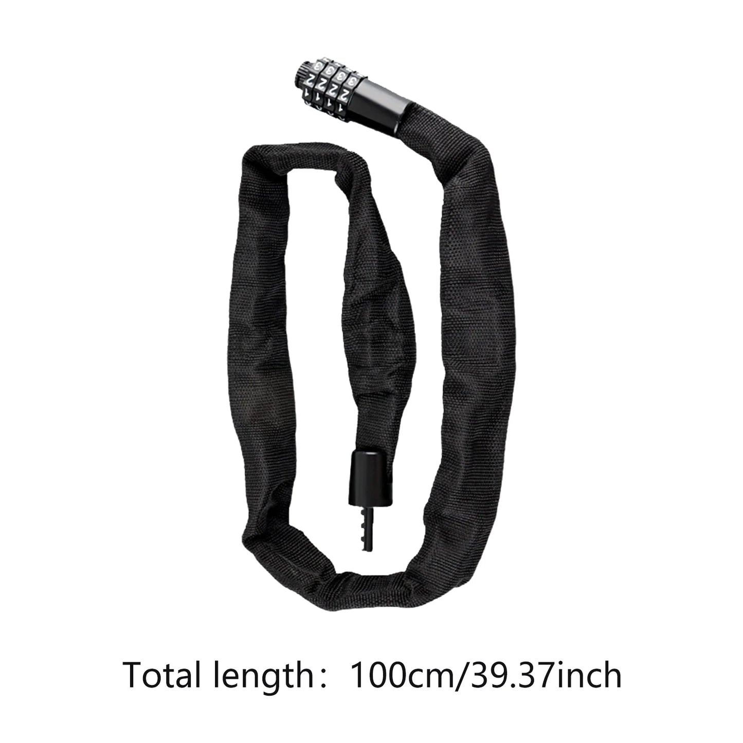 Anti-Diebstahl Fahrrad Kettenschloss – Universelles Zahlenschloss für Fahrrad, Roller & Skateboard | 4-stelliger Code 80/100/120cm Kaufschwan® 100cm