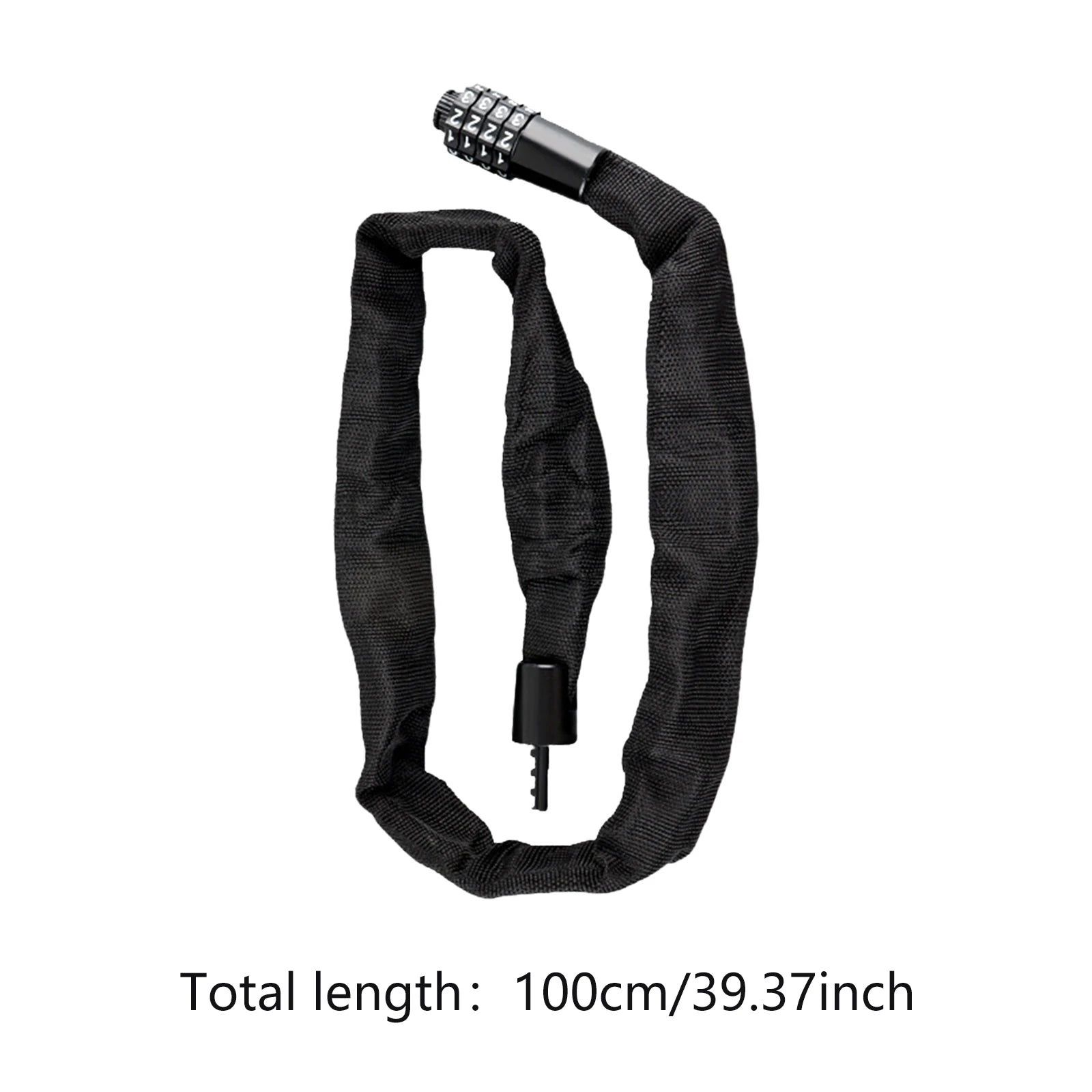 Anti-Diebstahl Fahrrad Kettenschloss – Universelles Zahlenschloss für Fahrrad, Roller & Skateboard | 4-stelliger Code 80/100/120cm Kaufschwan® 100cm