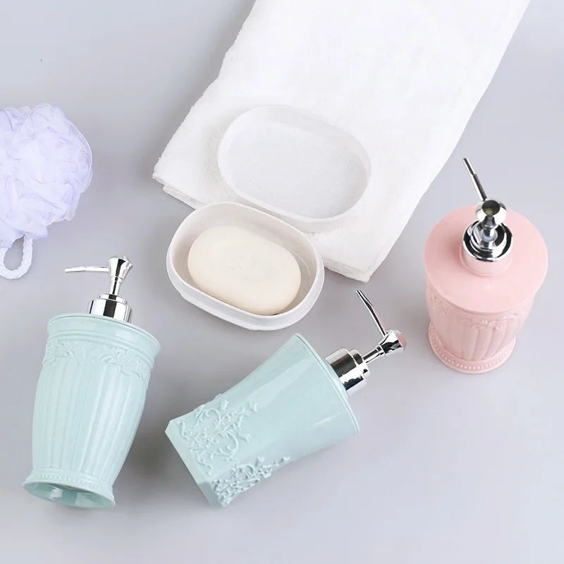 Modischer Buntglas-Seifenspender mit Gravur – Handpumpe für Bad-Desinfektionsmittel & Shampoo-Emulsion Kaufschwan®