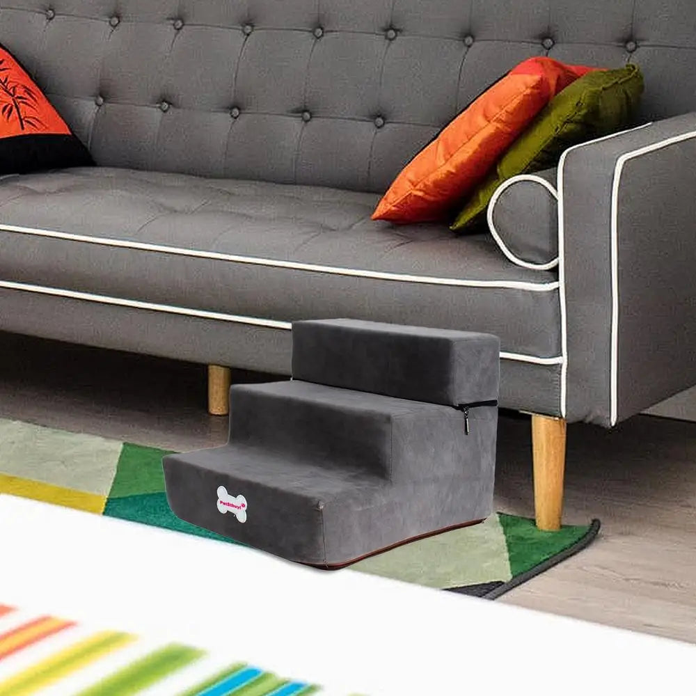 3-Stufen Hundetreppe 30cm – Rutschfeste Abnehmbare Haustiertreppe für Kleine Hunde & Katzen Kaufschwan®