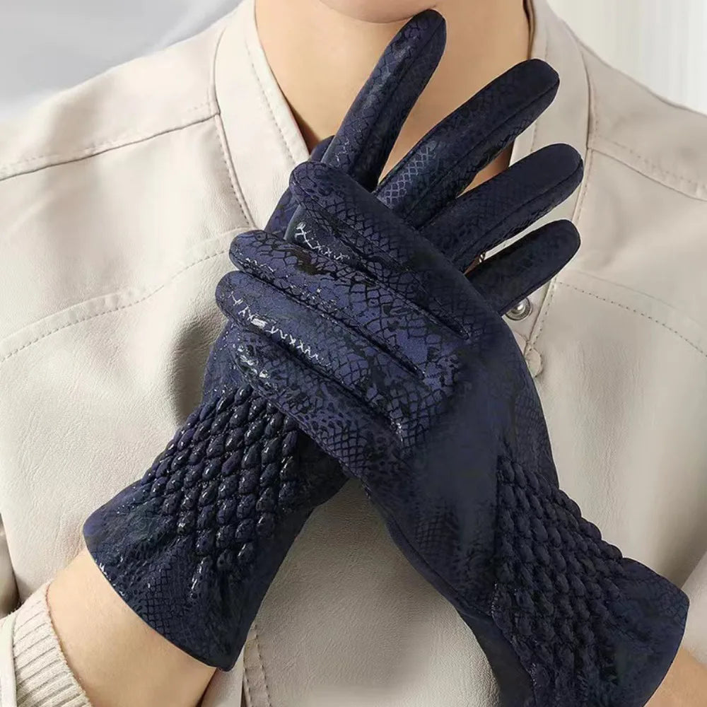 Schlangenleder-Muster Winterhandschuhe – Unisex Touchscreen Handschuhe | Warme Modische Handschuhe für Autofahren & Outdoor Kaufschwan®