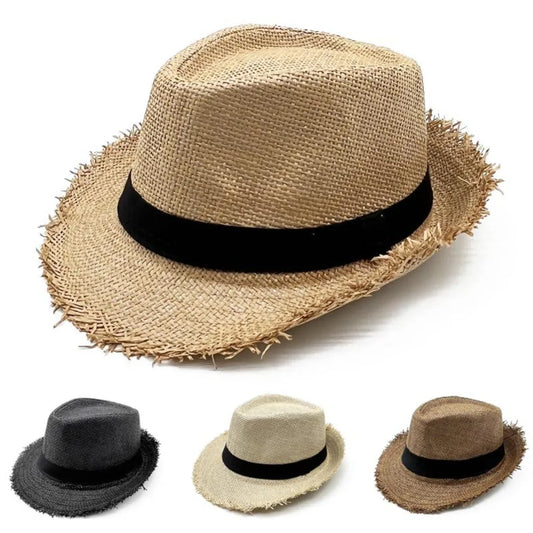 Strohhut für Damen & Herren – Atmungsaktiver Cowboy Sonnenhut mit breiter Krempe, Sommer Beach Jazz Cap Kaufschwan®
