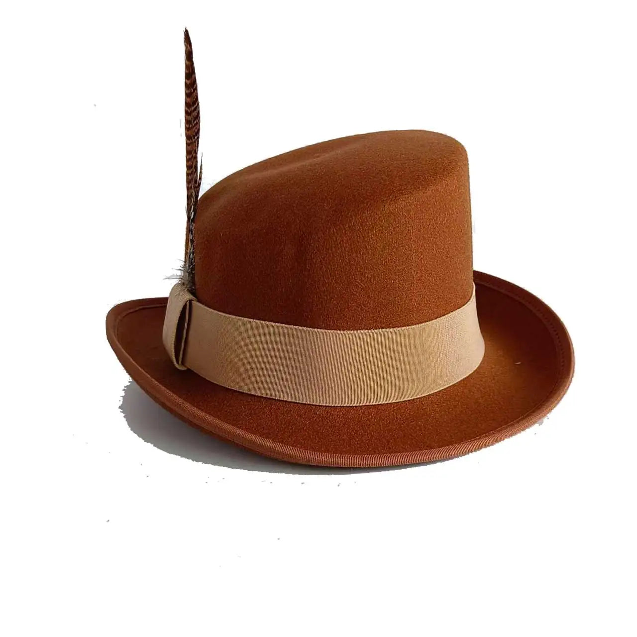 Großer High-Top Fedora Hut – Gentleman Bowler Hut, Britischer Stil, Herbst & Winter, Magic Hat für Herren Kaufschwan® Braun 60-62CM