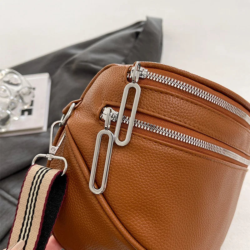 Damen Crossbody Tasche – Leichte PU Leder Handtasche mit Litchi-Struktur & Besticktem Verstellbarem Schulterriemen Kaufschwan®
