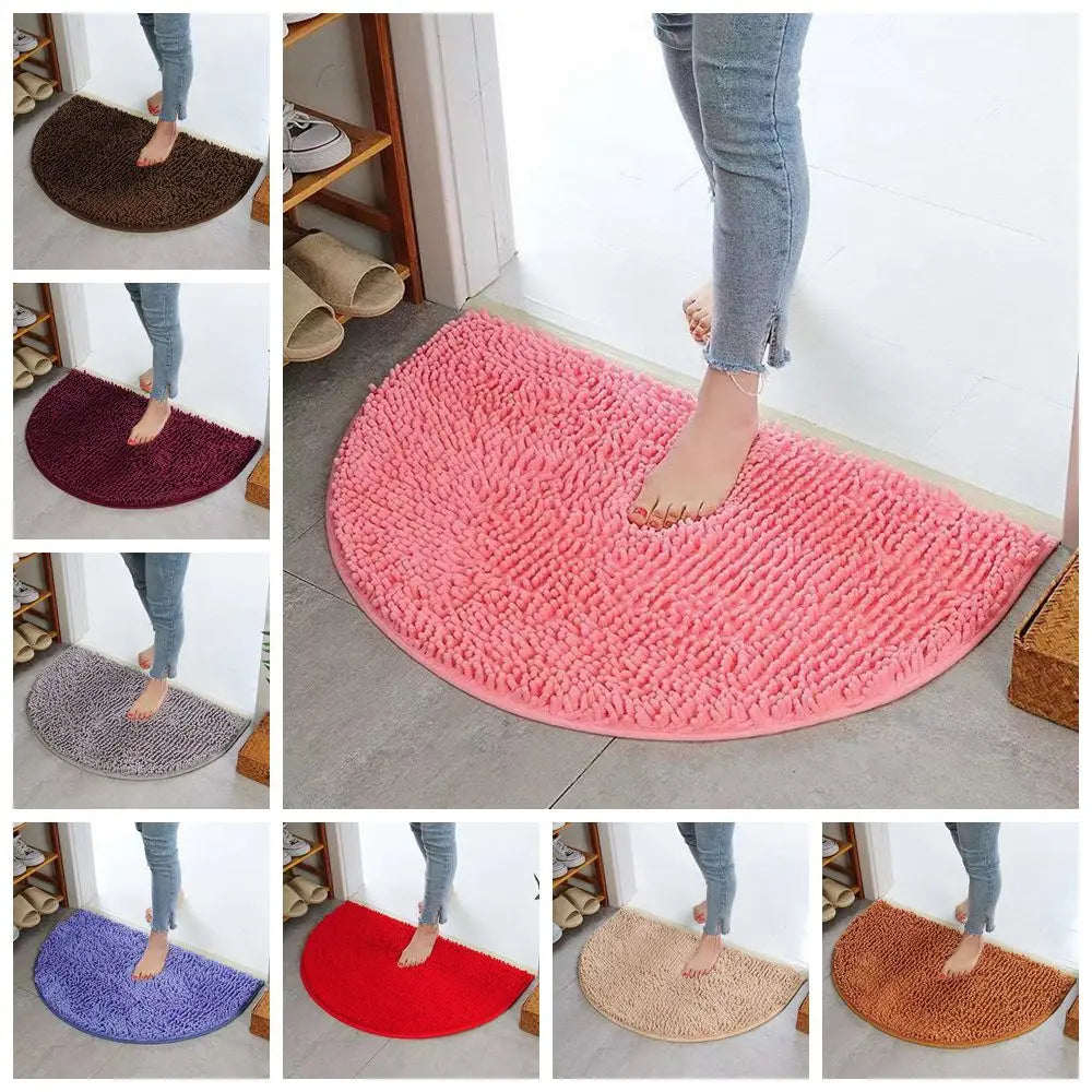 Halbrunde Chenille Badematte – Rutschfeste, Saugfähige Badematte für Dusche & Boden Kaufschwan®