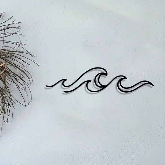 Metall Wellen Wandbild – Rostfreie Eisen Minimalistische Dekoration