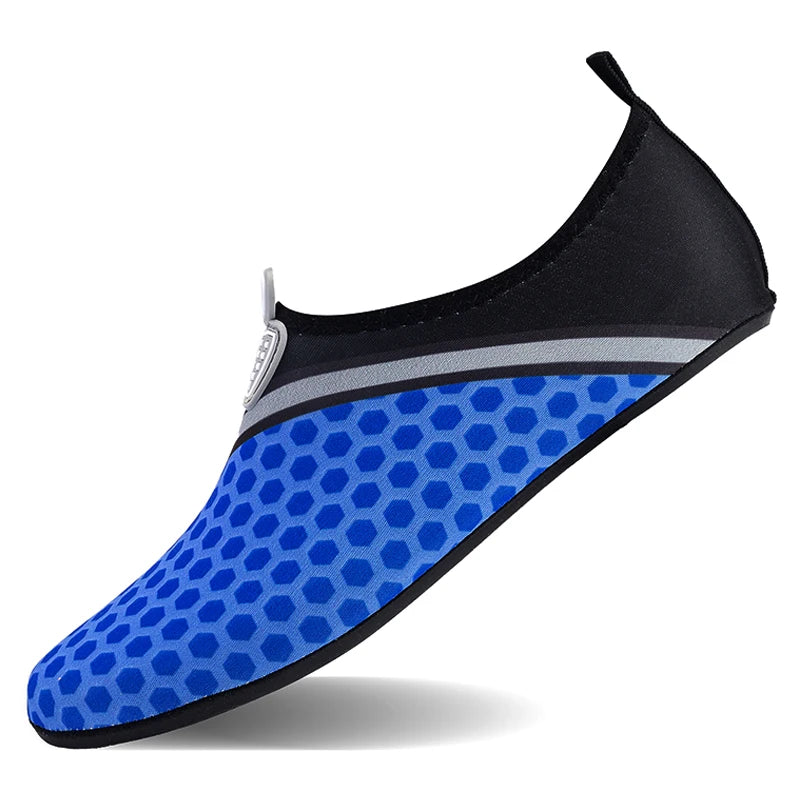 Unisex Aqua Wasserschuhe – Atmungsaktive Schwimmschuhe für Strand, Barfuß & Waten Kaufschwan® Blau 40