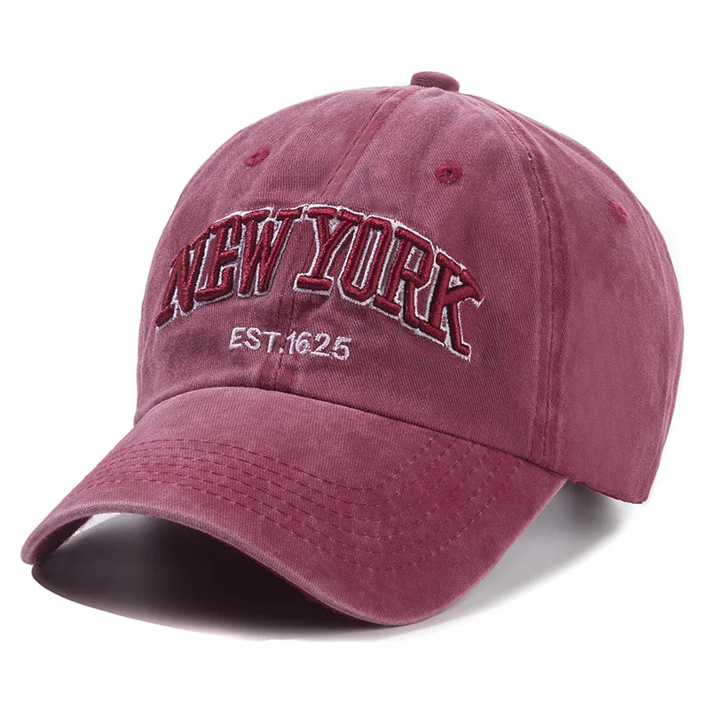 2025 New York Washed Cotton Cap | Herren & Damen Snapback Baseballkappe | Sonnenschutz Dad Hat | Outdoor Freizeitkappe Kaufschwan®
