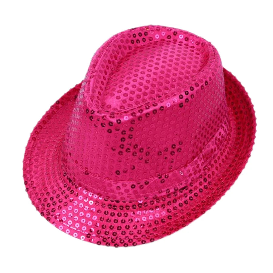 Britischer Top Jazz Hut – Herren & Damen Bühnenhut mit Pailletten, Glänzende Weihnachtsfedora, Party, Eltern-Kind, Halloween Kaufschwan®