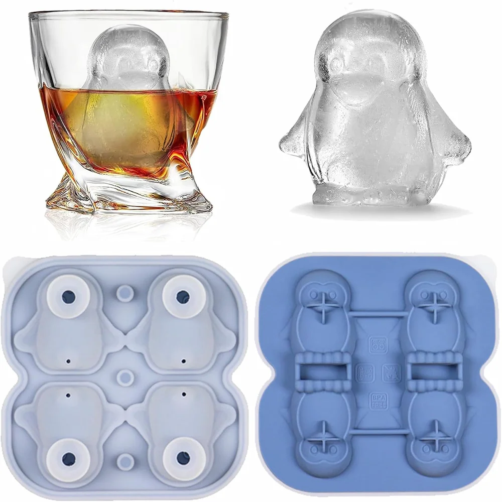 Pinguin Eiswürfelform aus Silikon – Für Whiskey, Cocktails & Getränke Kaufschwan®