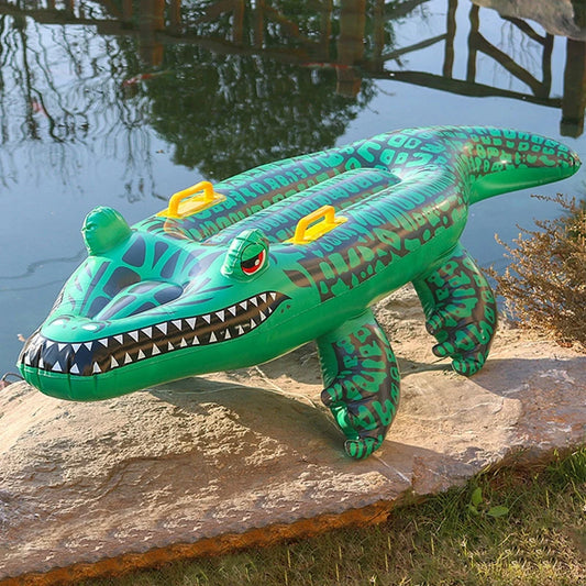 Aufblasbares Krokodil Surfbrett – Lustiges Poolspielzeug für Kinder & Sommer Wasserabenteuer Kaufschwan®
