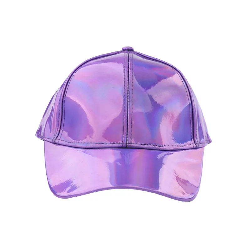 Unisex PU Rainbow Farbwechsel Baseballkappe | Fashion Erwachsenen Laser Hip Hop Kappe | Outdoor Freizeit Snapback Glänzende Party Kappe Kaufschwan®