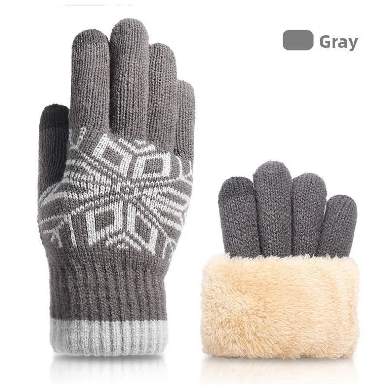 dicke handschuhe damen Weihnachten Doppel-Layer Touchscreen Handschuhe – Dicke Strickhandschu – Kaufschwan®
