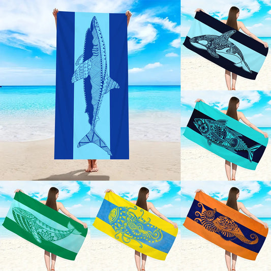 Großes Strandtuch aus Ultrafeiner Mikrofaser – Schnell Trocknend & Saugfähig | Multifunktionales Schwimm- & Reisetuch