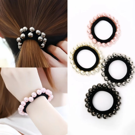 4/8 Stück Handgemachte Perlen Haargummis | Nahtlose Elastische Haarbänder & Leder-Haarreifen | Elegante Damen Haaraccessoires Kaufschwan®