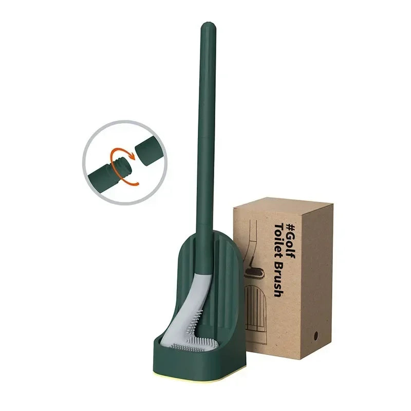 Golf-Toilettenbürste mit Silikonborsten und Schnell-Trocknerhalter – Kompaktes Reinigungswerkzeug & Bad-Organizer Kaufschwan® Grün